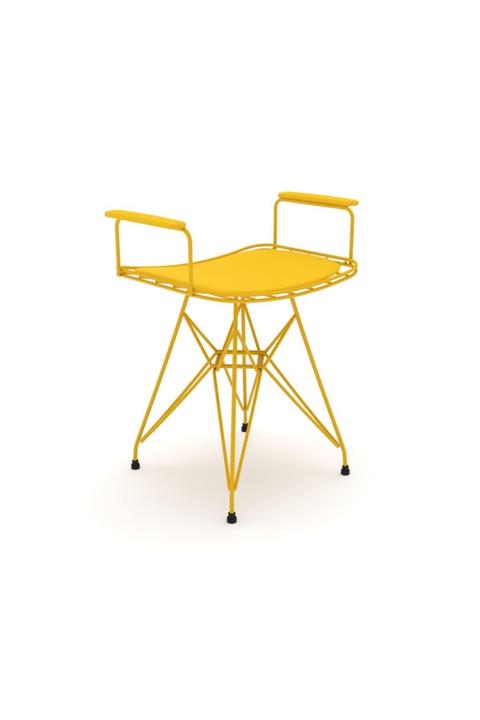 Kenzlife Knsz kafes tel sandalyesi tabure 1 li mutlu srısrı kolçaklı ofis cafe bahçe mutfak