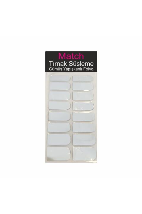 Match Metalik Tırnak Folyosu- Metalik Gümüş