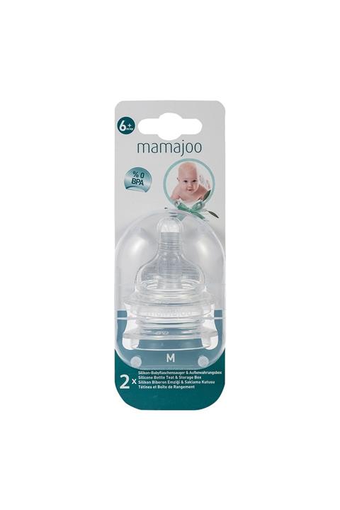 Mamajoo %0 Bpa Silikon Biberon Emziği Ikili M No.2 6 Ay+