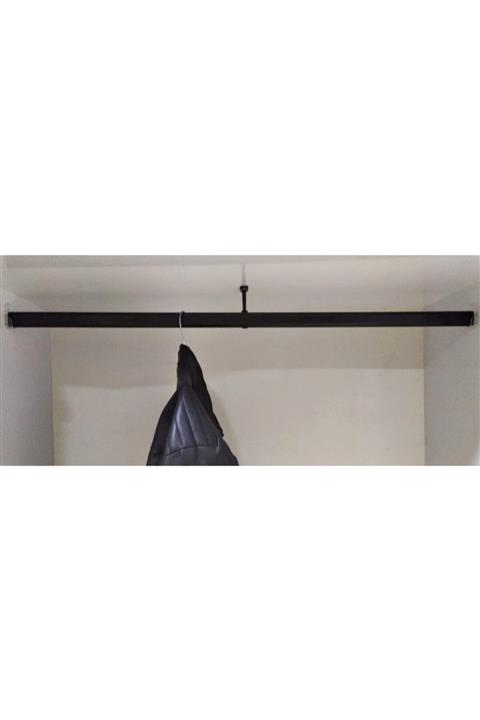 FSM Oval 140cm Alüminyum Dolap Içi Elbise Askı Borusu Aparatları Vidaları