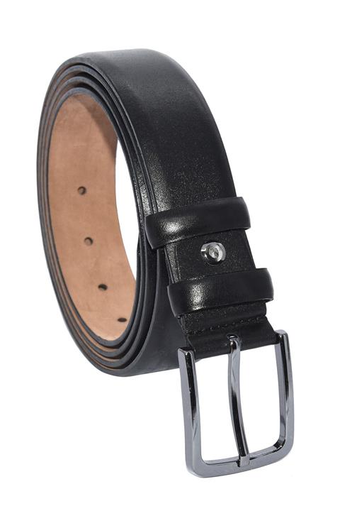 Süzer Deri * 3.5 Cm. Battal Klasik Hakiki Deri Kemer Siyah