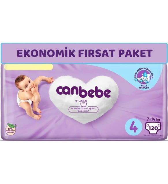 Canbebe Bebek Bezi Beden:4 (7-14kg) Maxi 120 Adet Ekonomik Fırsat Pk