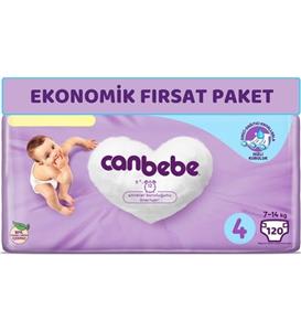 Canbebe Bebek Bezi Beden:4 (7-14kg) Maxi 120 Adet Ekonomik Fırsat Pk