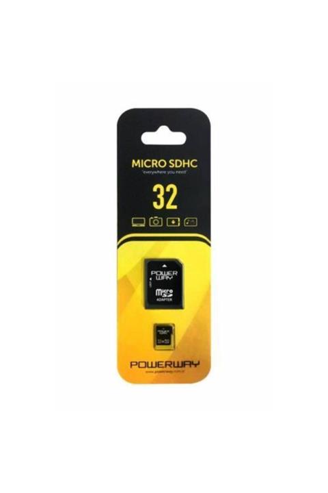POWERWAY Siyah 32 Gb Microsdhc Hafıza Kartı