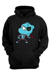 VectorWear Erkek Siyah Gumball Eye Pamuk Sweatshirt