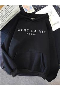 Oksit Lavie Paris Baskılı Pamuklu Unisex Oversize Sweatshirt