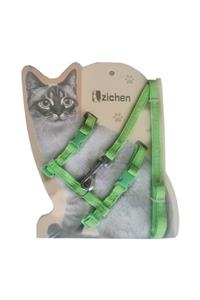 EvimShopping Atlantik Yeşil Desenli Kedi Göğüs Bel Tasması 20x32 cm