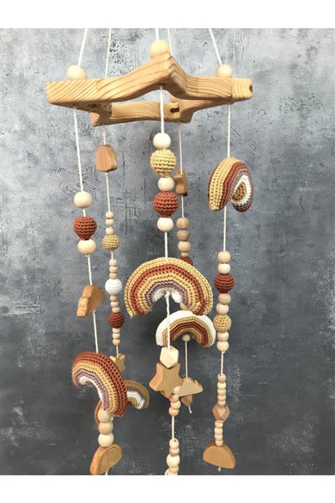 Ececraft Amigurumi Gökkuşağı Dönence El Örgüsü Beşik Dönencesi