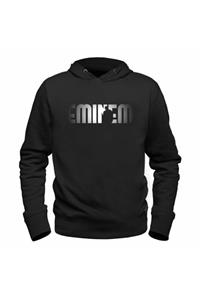 Alfa Tshirt Eminem Resimli Baskılı Siyah Sweatshirt