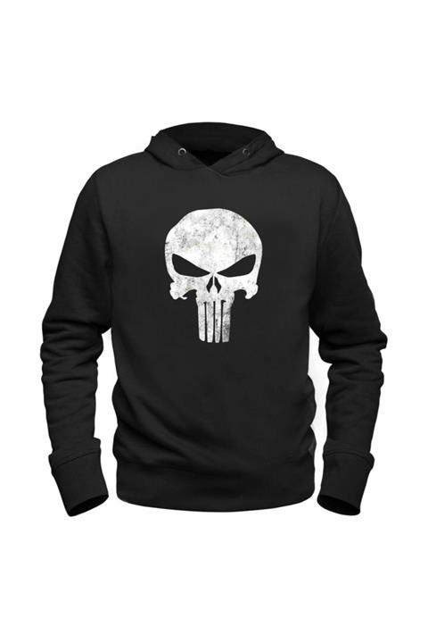 Alfa Tshirt Punisher Dijital Baskılı Siyah Sweatshirt
