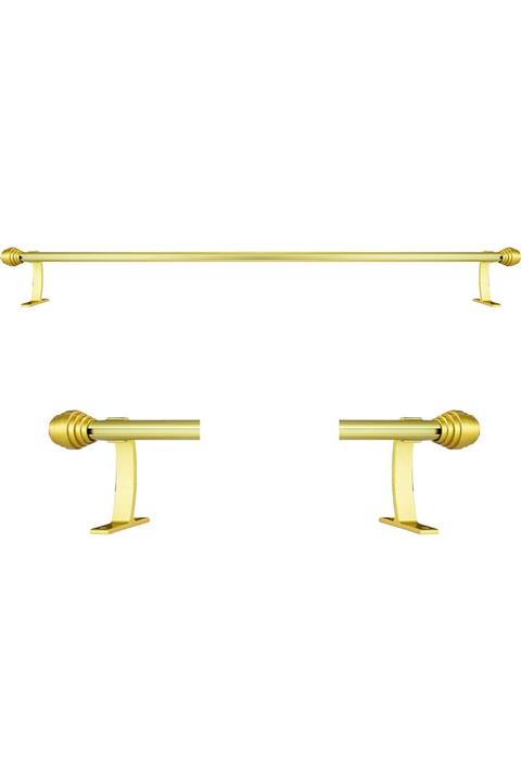 Perdejim Mat Sarı Alüminyum Tek Raylı Rustik Perde Askısı Rustik Borusu Ak03 150 cm