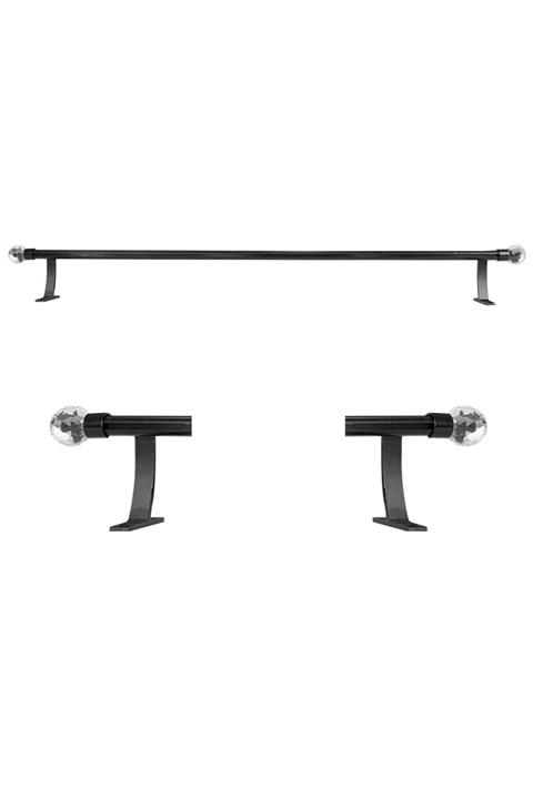 Perdejim Siyah Alüminyum Tek Raylı Rustik Perde Askısı Rustik Borusu 150 Cm Ak08