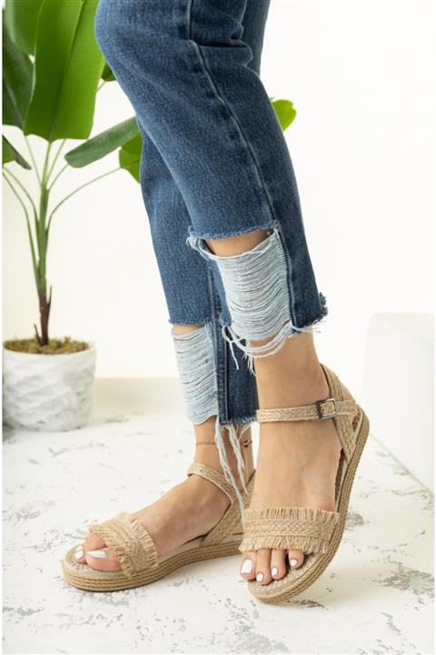 Moda Değirmeni Kadın Kahverengi Püsküllü Sandalet Md1010-123-0002