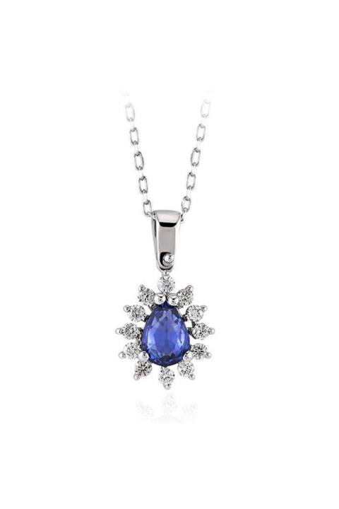 Sembol Gold Kadın 1.21 Ct. Pırlanta Safir Kolye
