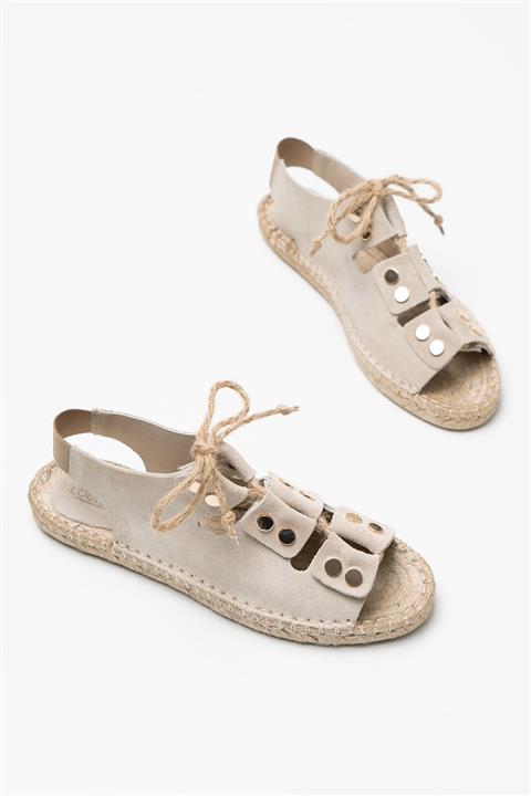 Louis Cardy Kadın Bella Bej Hakiki Deri Kadın Espadril Sandalet