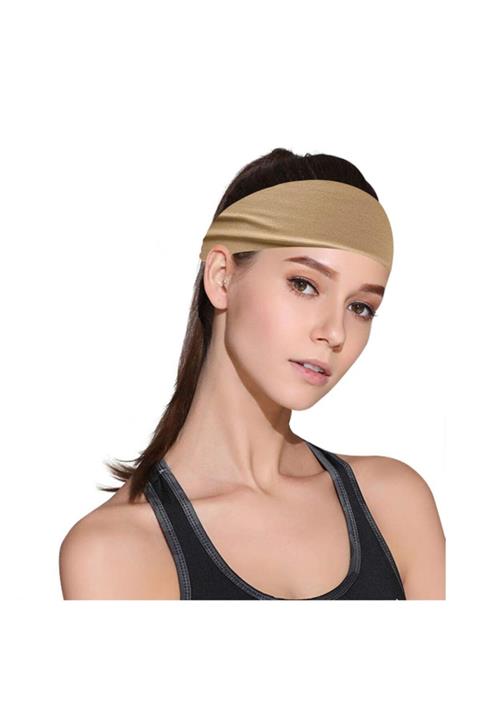 Knmaster Buff Beige Kadın Boyunluk Saç Bandı Fular Bandana Bone Taç Toka