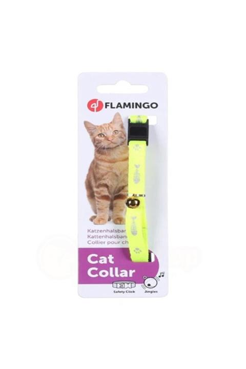 Flamingo Balık Desenli Kedi Boyun Tasması Sarı