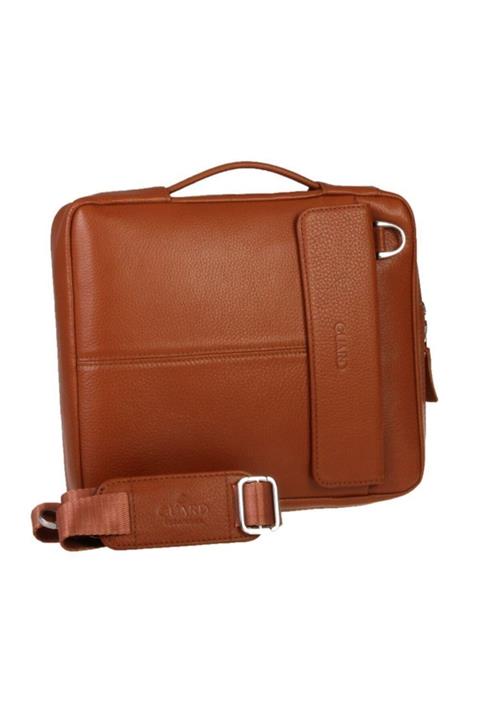 Guard Leather 1756 Hakiki Deri Askılı El Çantası Taba Erkek