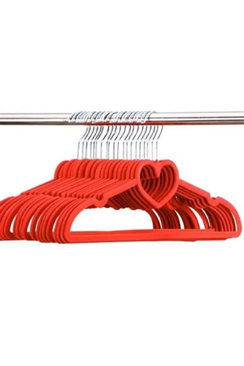 Hayveys Turuncu Kaydırmaz Kadife Elbise Askıları 3'lü