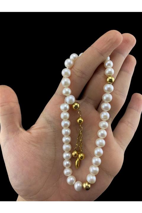 Kevser Antik Tesbih Altın Püsküllü Inci Tesbih