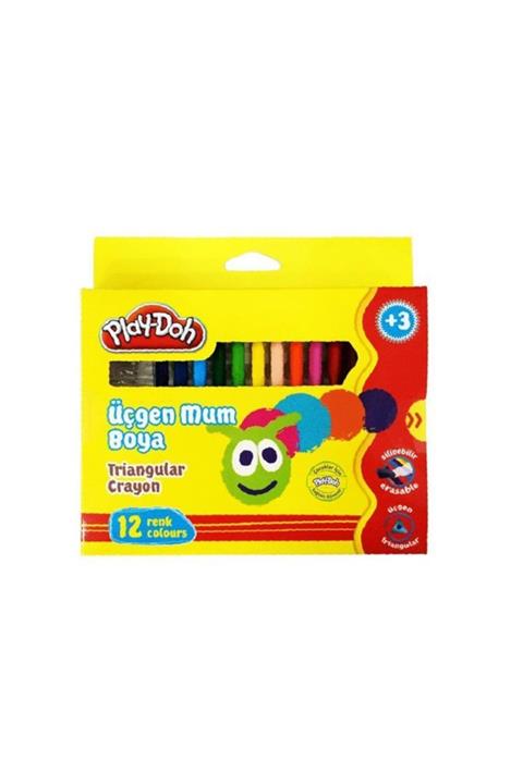 Play Doh Play-doh Cryon Üçgen Mum Boya 12 Renk Play-cr008