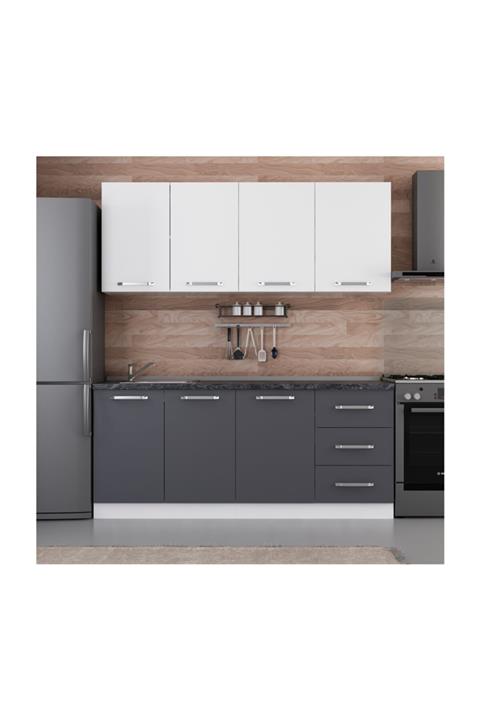 Minar 190 cm Mutfak Dolabı Beyaz Antrasit 190-a1