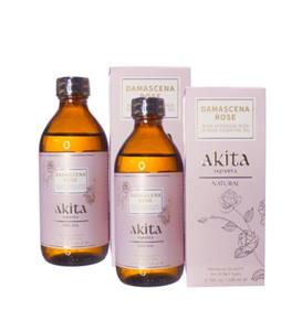 Akita % 100 Doğal Yağı Alınmamış Gül Suyu Cam Şişe 2x200ml