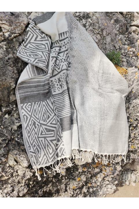 Mackays Unisex Siyah-Gri Peştamal&plaj Havlusu