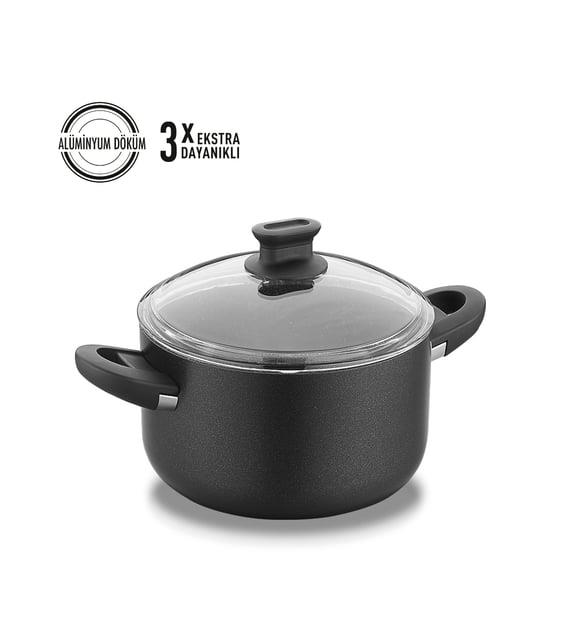 KORKMAZ Lina 22x11 Cm Siyah Tencere