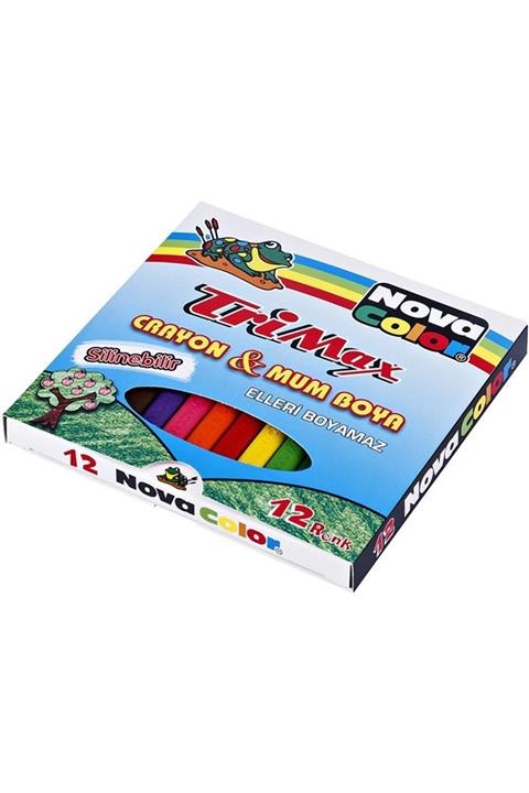 Nova Color Trimax 12 Renk Üçgen Mum Boya Nc-2117
