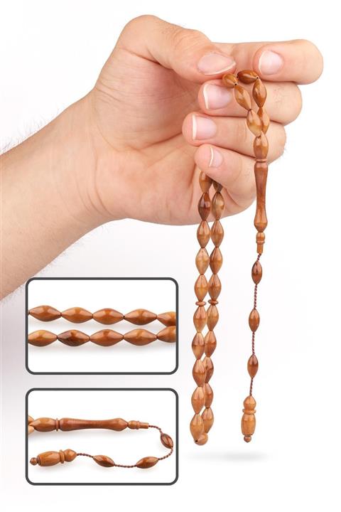 Alibaba Doğaltaş Kuka Ağacı Tesbih 7 X 13 Mm Arpa Kesim