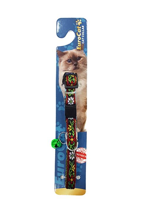Eurocat Kedi Boyun Tasması Çiçek Desenli Yeşil 28 cm