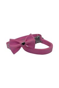 Sweet Markapet Kadife Papyonlu Kedi Boyun Tasması 20-32 cm Açık Pembe