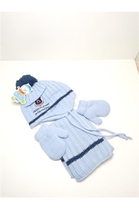 Kitti 0-18 Ay Içi Polarlı Unisex Çocuk Atkı Bere Eldiven Takımı