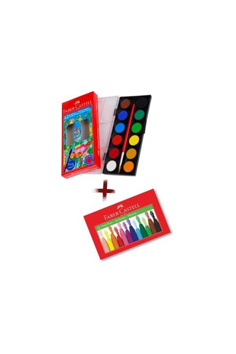 Faber Castell Faber-castell Pastel Boya 12'li + Küçük Boy Sulu Boya 12'li