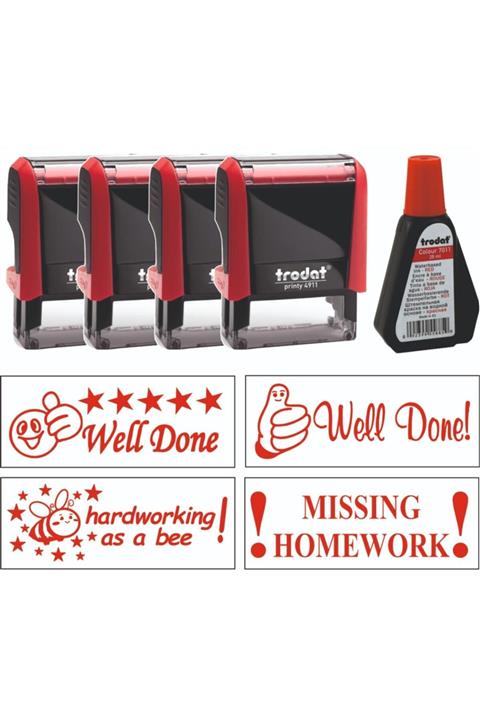 Trodat Öğretmen Kaşesi - Teacher Stamp - 5 Li Set