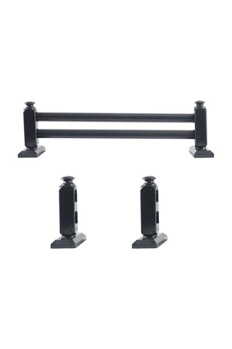 Perdejim Siyah Ahşap Rustik Perde Askısı - Çetray Rustik - Halkasız Rustik 250 cm