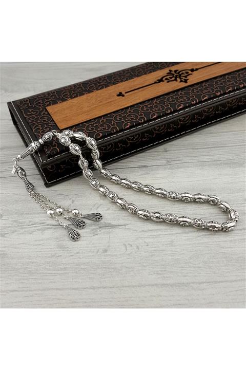 Tesbihsepetim Arpa Kesim Ayyıldız Model 925 Ayar Gümüş Tesbih