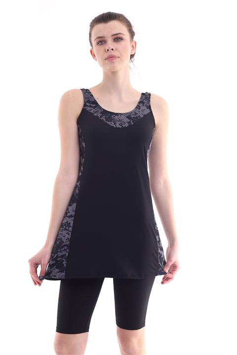 Aykum Mayo Kadın Siyah Taytlı Elbiseli Mayo