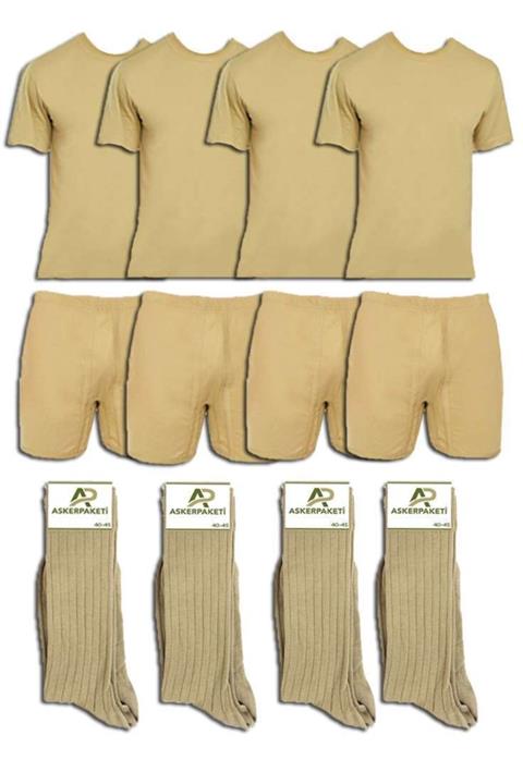 askerpaketi 4'lü Askeri Çamaşır Paketi Haki Renk