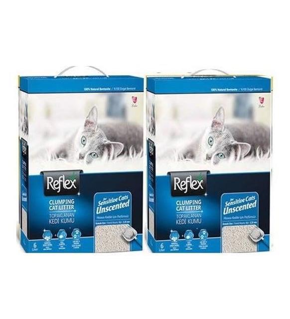 Reflex Sensitive Kokusuz Kedi Kumu 6 Lt 2'li Set