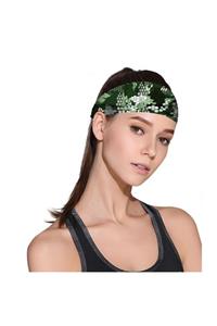 Knmaster Buff Green Effect Kadın Boyunluk Saç Bandı Fular Bandana Bone Taç Toka