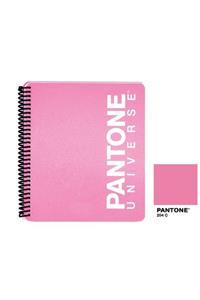 Pantone Pp Kapaklı Spiralli Büyük Boy Çizgili Defter Pembe 204c