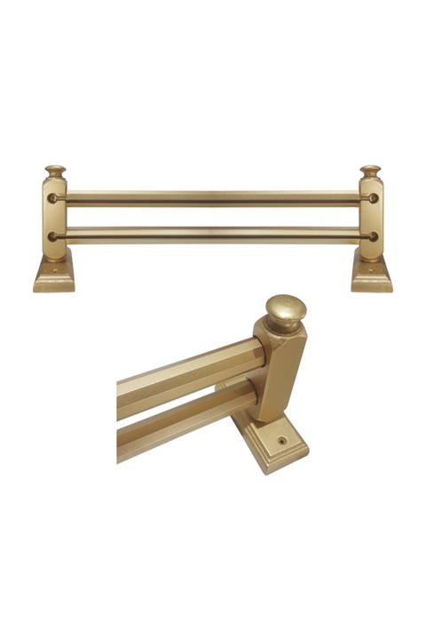 Perdejim Gold Altın Rengi Ahşap Rustik Perde Askısı - Çetray Rustik - Halkasız Rustik 250 cm.