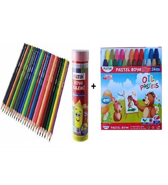 Fatih Pastel Boya Karton Kutu Köşeli 24 Renk 50340