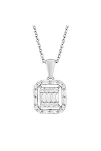 Barok Diamond Baget Pırlanta Kolye 0.24 Ct. F Vs 18k