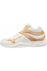 MIZUNO Thunder Blade 2 Mıd Unisex Voleybol Ayakkabısı Beyaz / Sarı