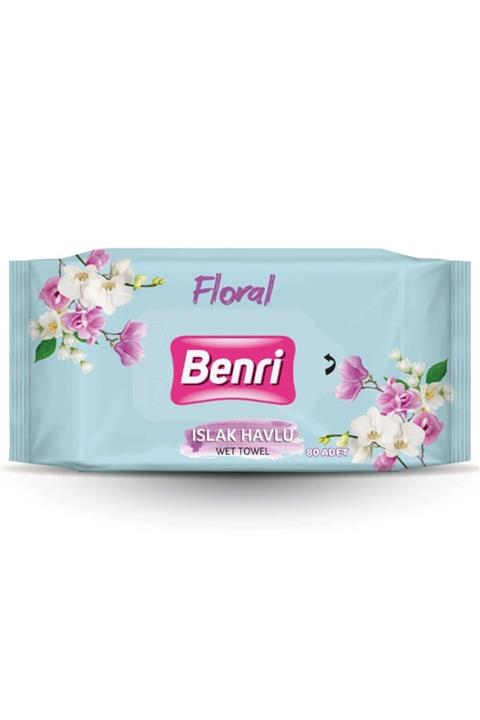 Benri Floral Islak Havlu 80'li