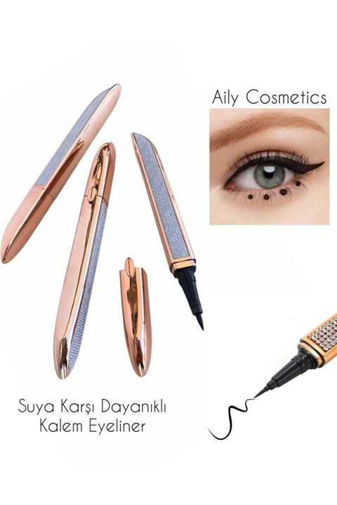 AİLY COSMETİCS Lüks Diamond Model Kalem Eyeliner & Diamond Liquid Waterproof Eyeliner