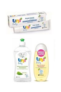 Uni Baby Biberon Ve Emzik Temizleyici 500 Ml+saç Ve Vücut Şampuanı 200 Ml+pişik Kremi 30 Ml